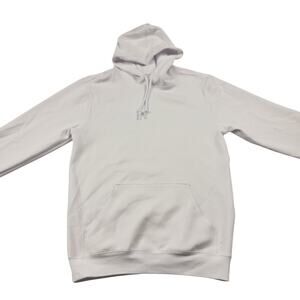 Crisp Men’s White Pullover Hoodie Sz M Minimalist Streetwear Clean Look New 702